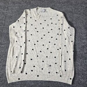 PURE Collection 100% Cashmere womens UK 14‎ US 8/10 Gray polka dot sweater